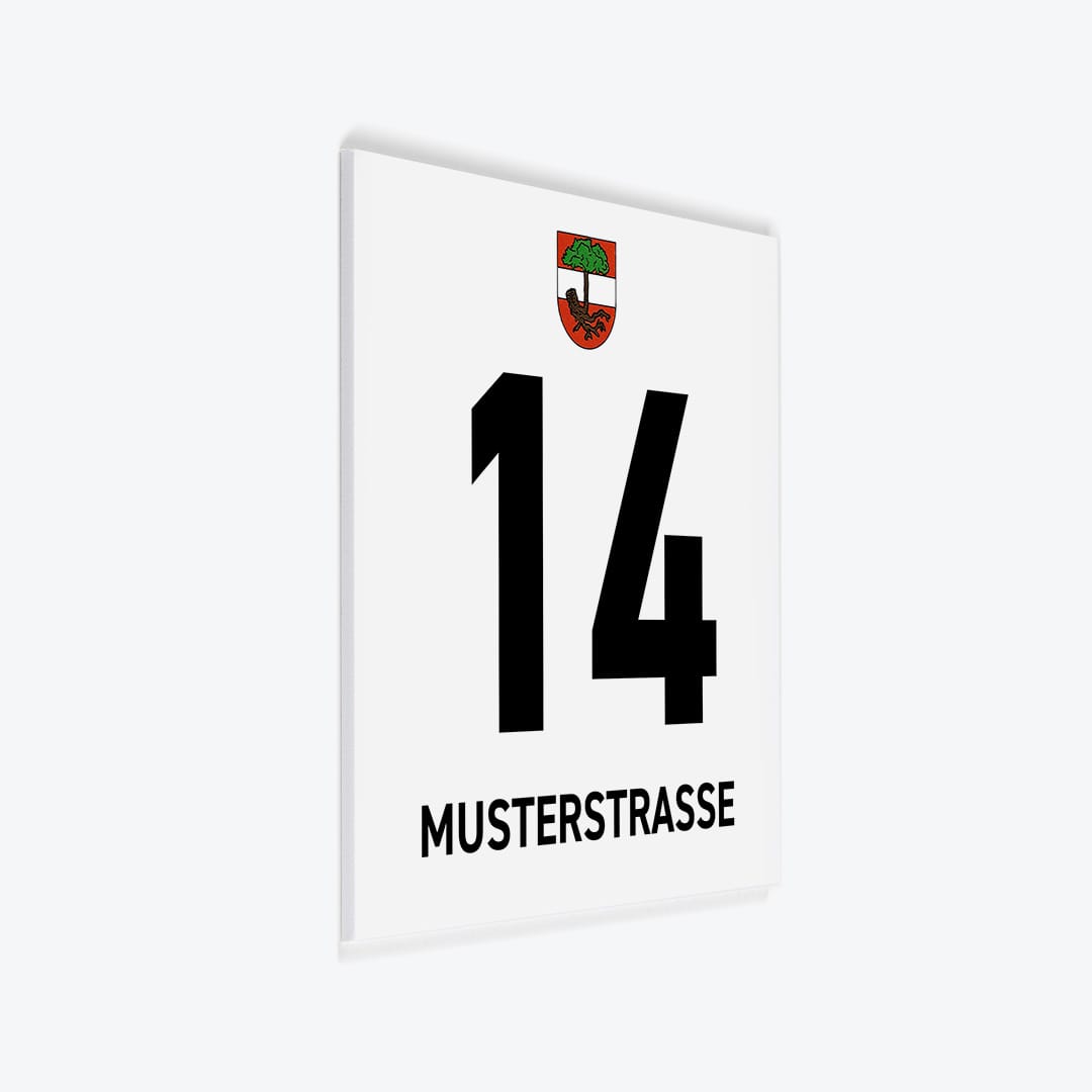 Gemeindeschild 2000 Stockerau als PVC-Schild