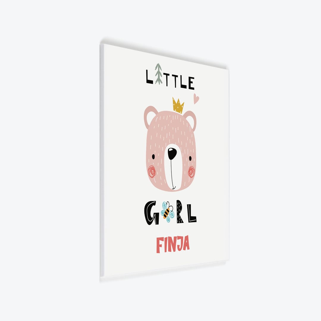 Türschild Kinderzimmer Bär Little-Girl als PVC-Schild