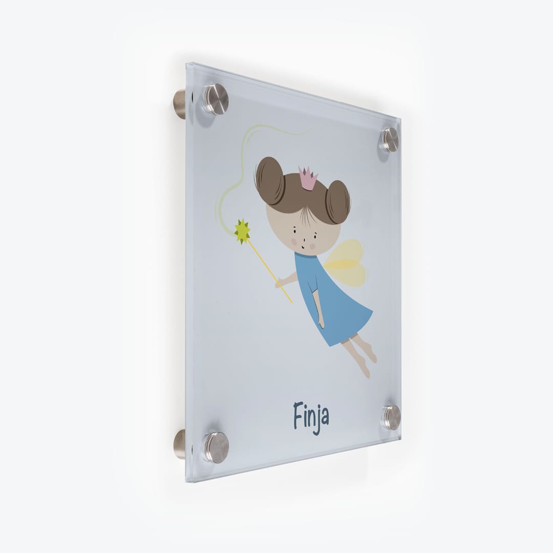 Türschild Kinderzimmer Fee mit Krone als Acrylglas-Schild