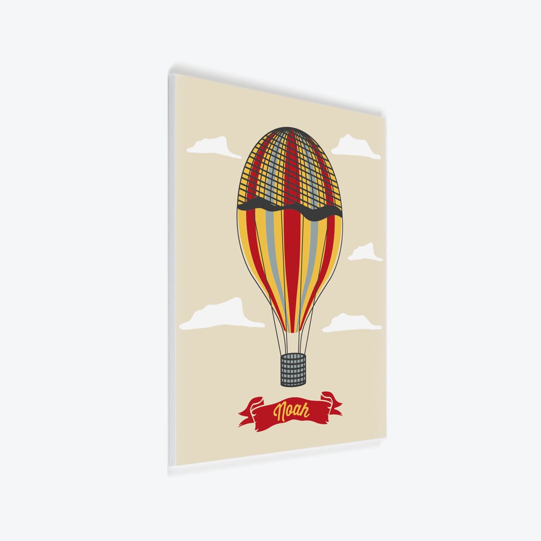 Türschild Kinderzimmer Heissluftballon-retro beige als PVC-Schild