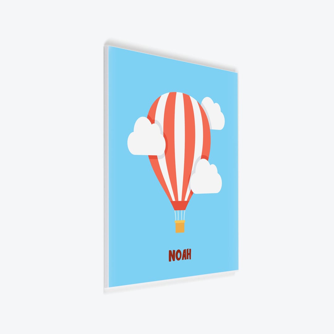 Türschild Kinderzimmer Heissluftballon hellblau als PVC-Schild
