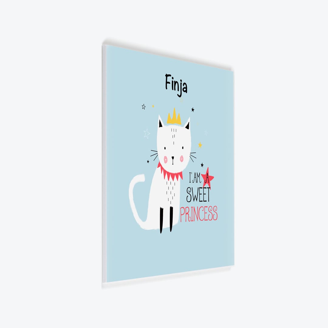 Türschild Kinderzimmer Katze mit Krone als PVC-Schild