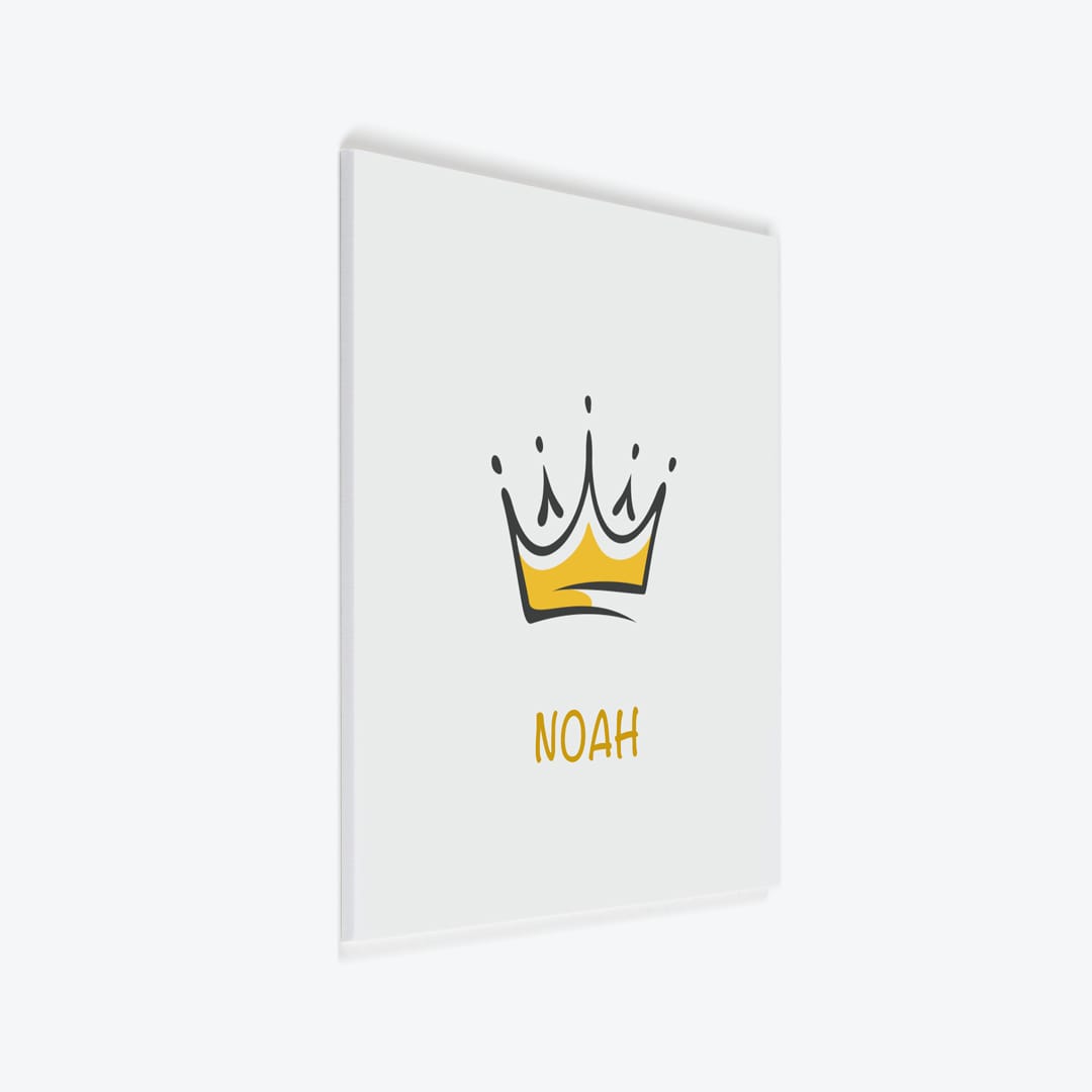 Türschild Kinderzimmer Krone weiss-gold als PVC-Schild