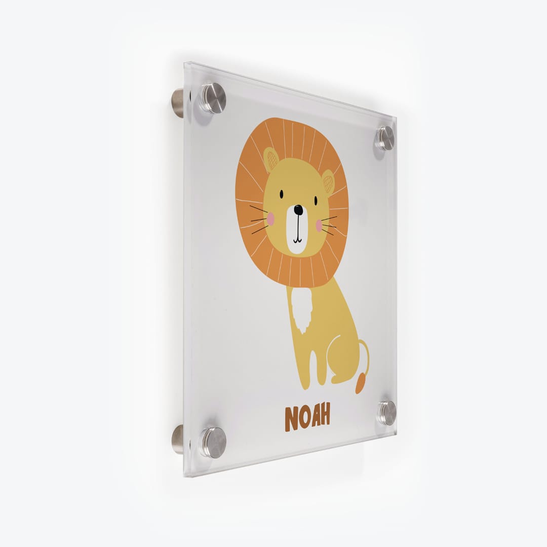 Türschild Kinderzimmer Löwe sitzend als Acrylglas-Schild