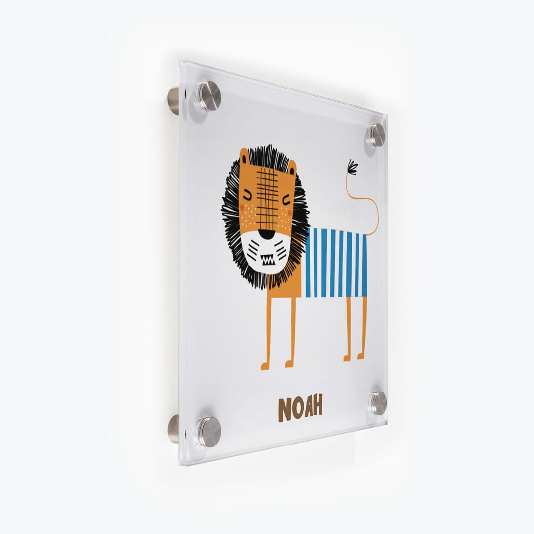 Türschild Kinderzimmer Löwe stehend als Acrylglas-Schild