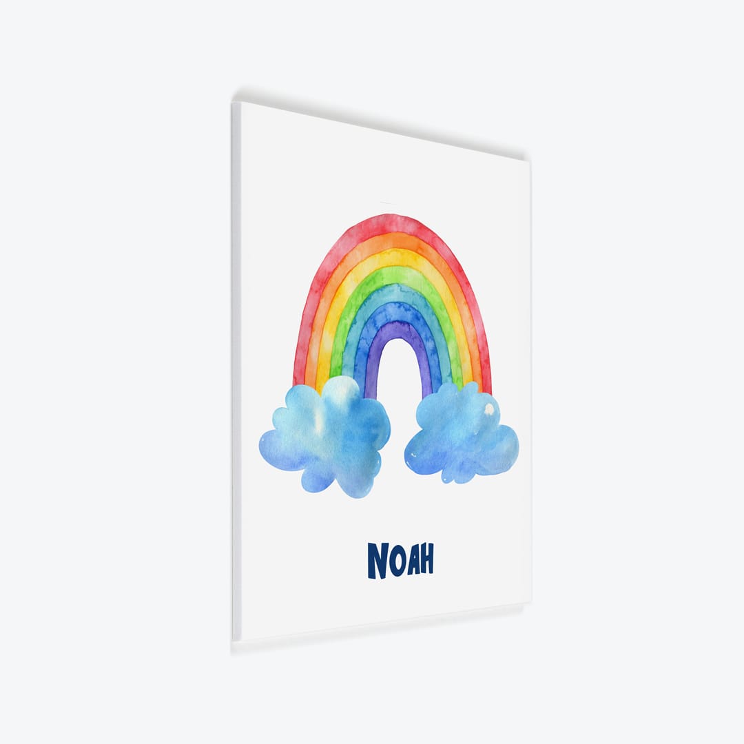 Türschild Kinderzimmer Regenbogen weiss als PVC-Schild