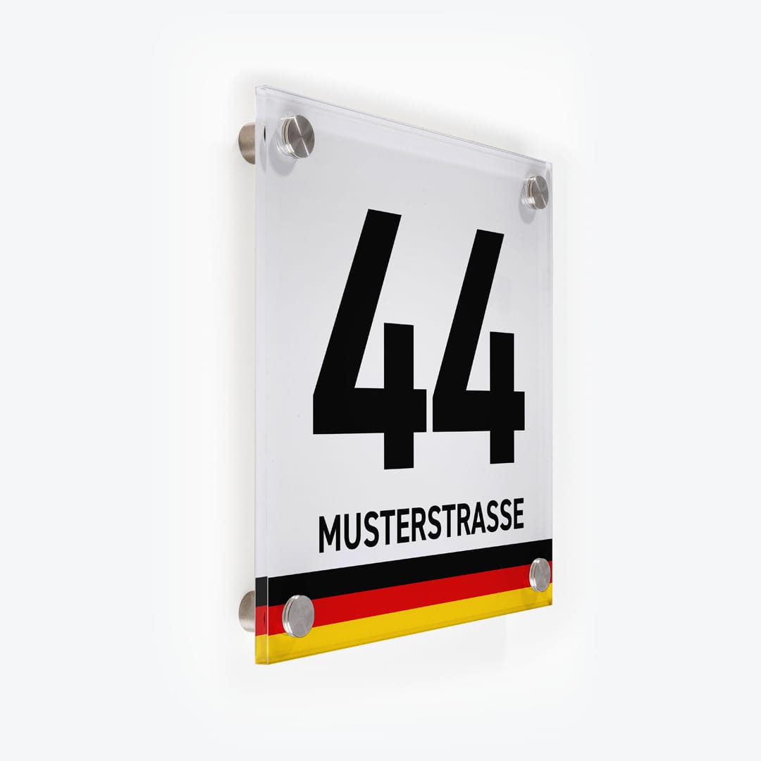 Türschild Banderole schwarz-rot-gold | Design 1 als Acrylglas-Schild