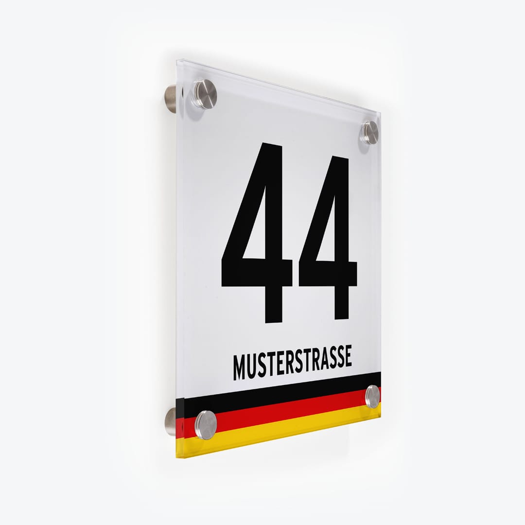 Türschild Banderole schwarz-rot-gold | Design 2 als Acrylglas-Schild
