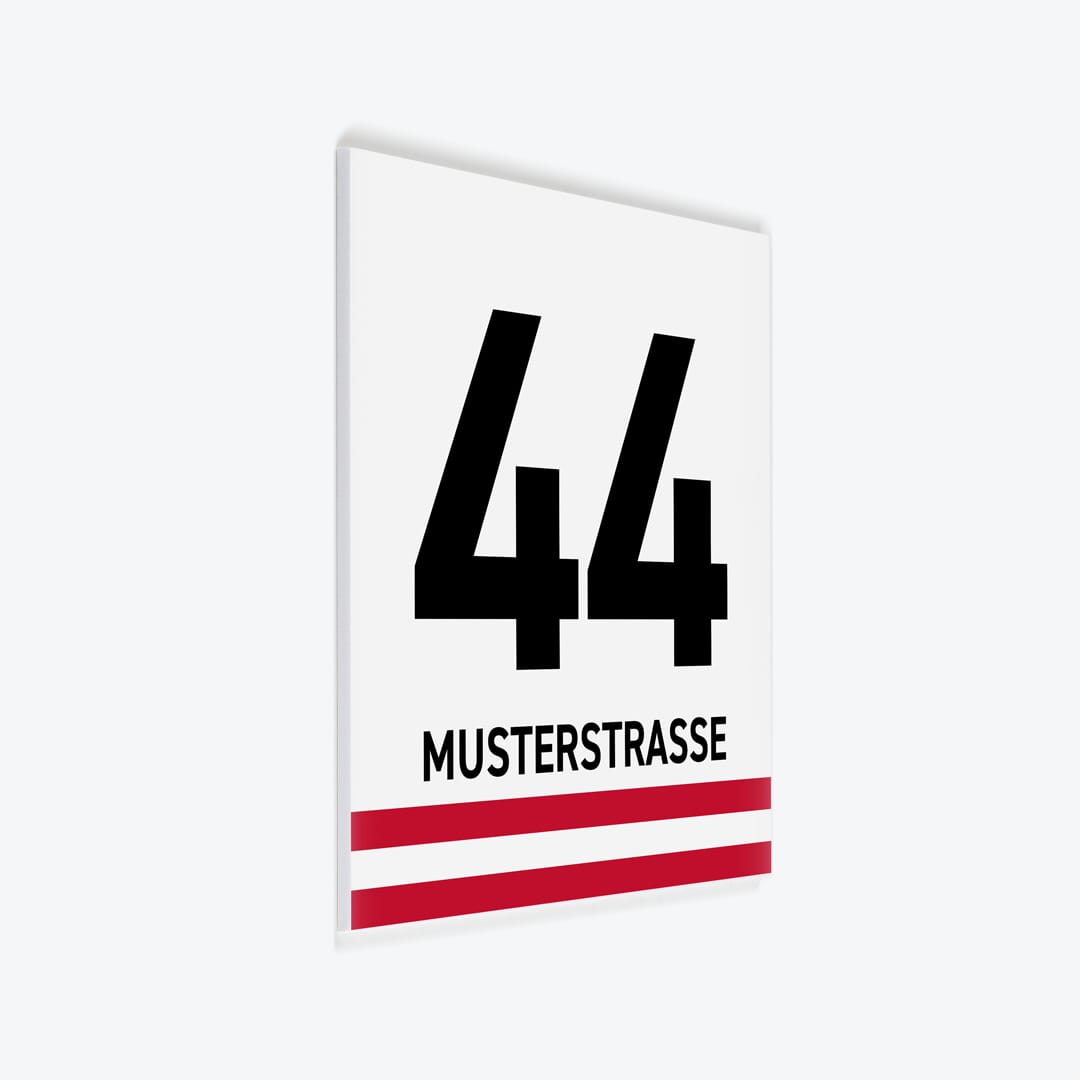 Türschild Banderole rot-weiss-rot | Design 1 als PVC-Schild