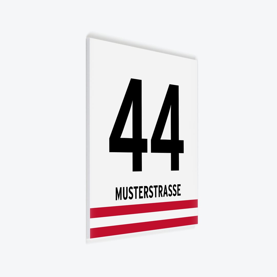 Türschild Banderole rot-weiss-rot | Design 2 als PVC-Schild