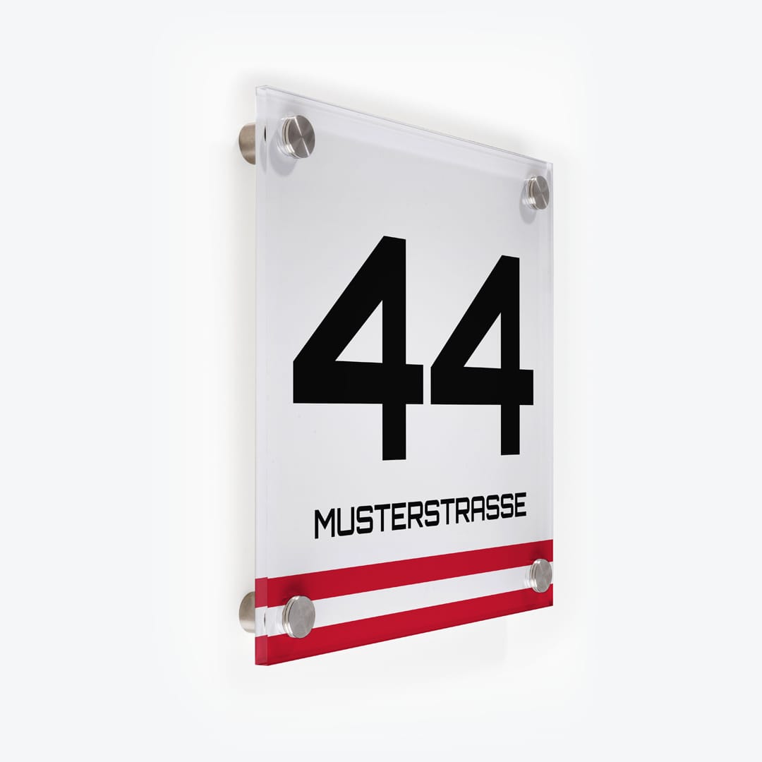 Türschild Banderole rot-weiss-rot | Design 4 als Acrylglas-Schild