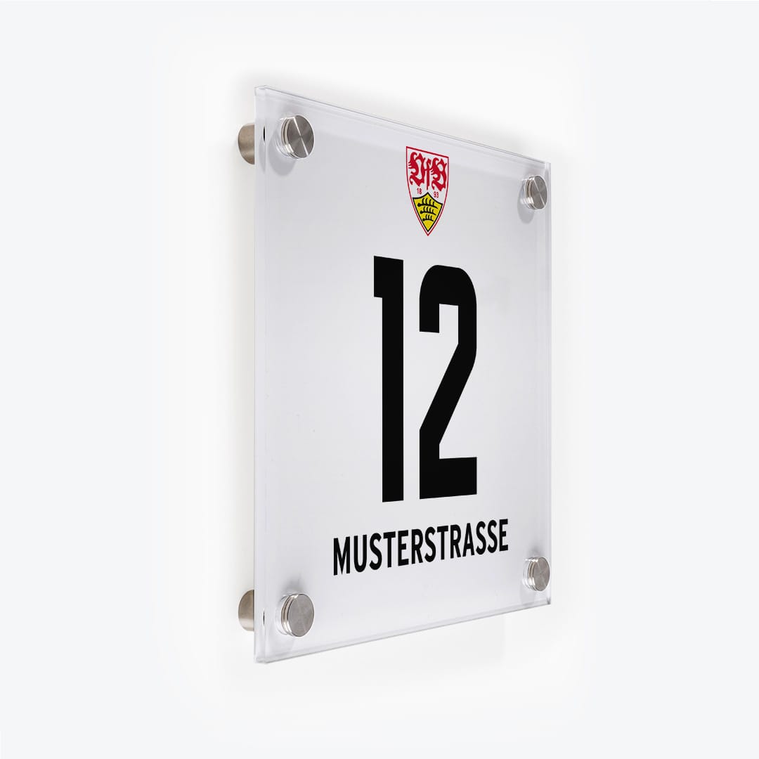 Fussball Türschild VFB Stuttgart - Design 3 als Acrylglas-Schild