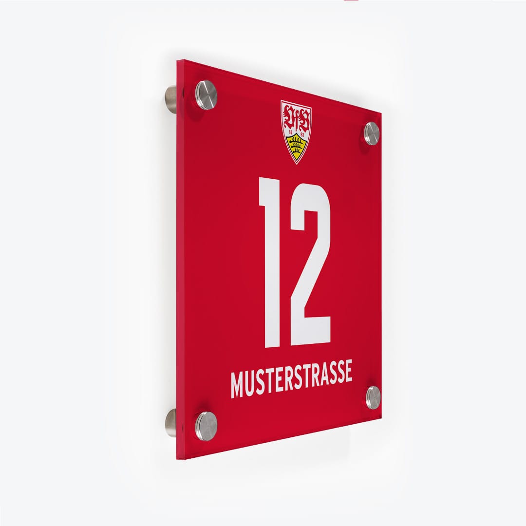 Fussball Türschild VFB Stuttgart - Design 5 als Acrylglas-Schild