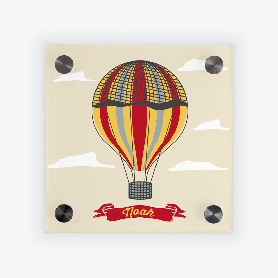 Türschild Kinderzimmer Heissluftballon-retro beige