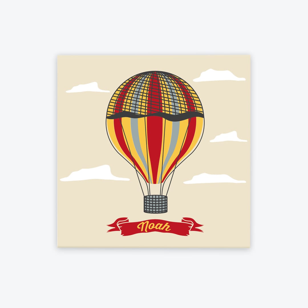 Türschild Kinderzimmer Heissluftballon-retro beige