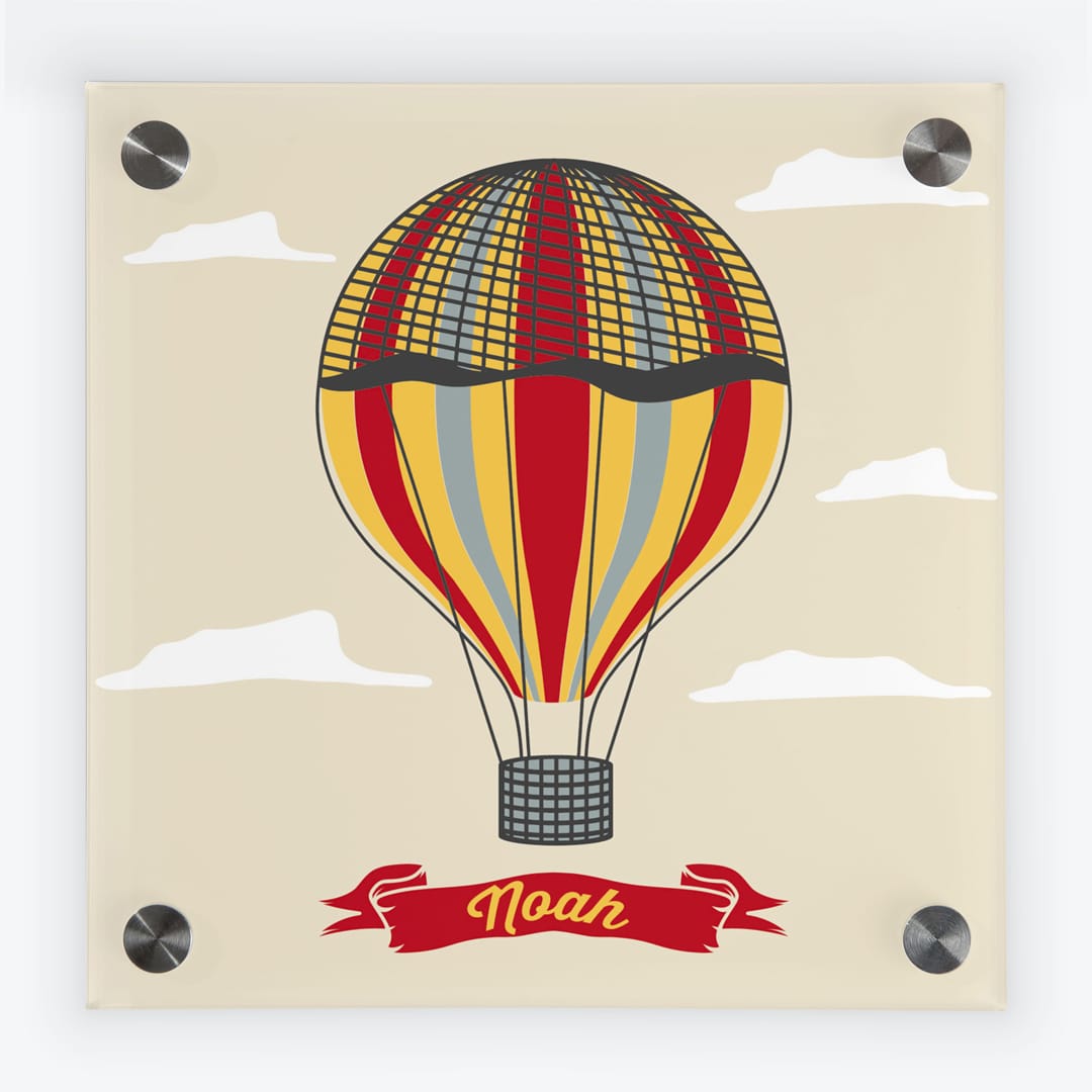 Türschild Kinderzimmer Heissluftballon-retro beige