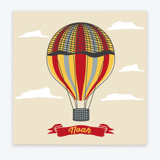 Türschild Kinderzimmer Heissluftballon-retro beige