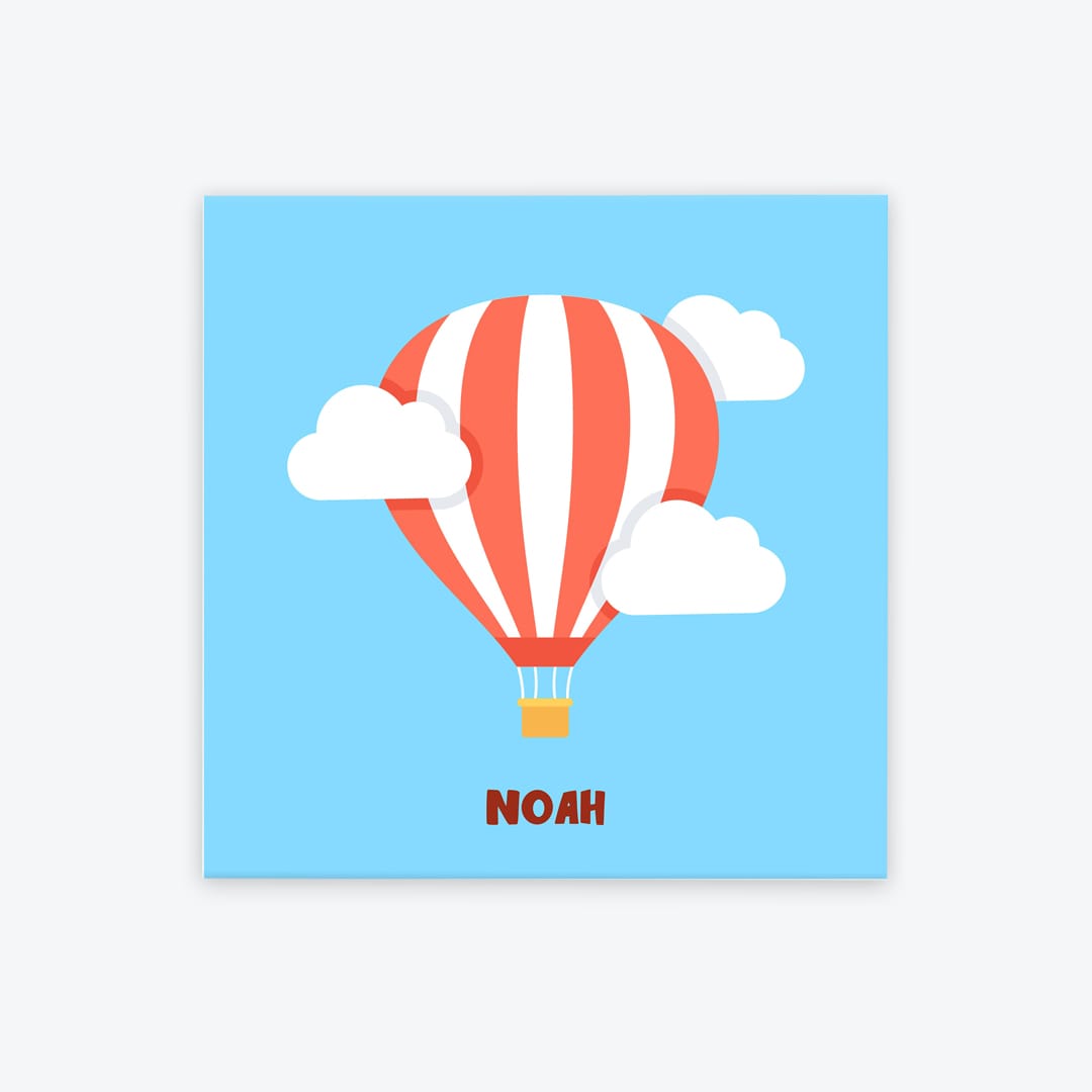 Türschild Kinderzimmer Heissluftballon hellblau