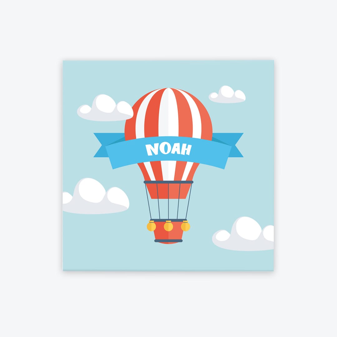 Türschild Kinderzimmer Heissluftballon türkis
