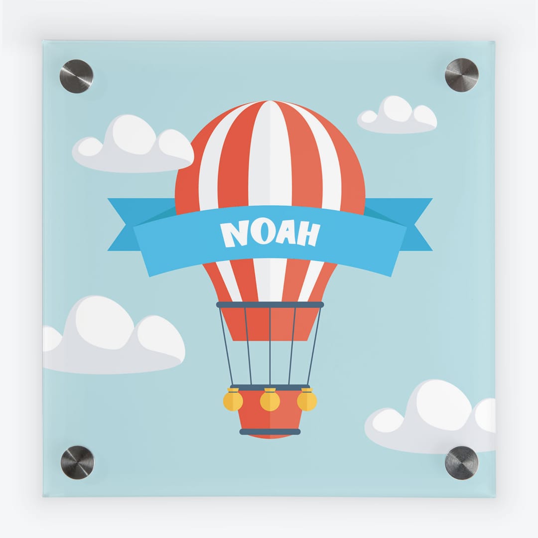 Türschild Kinderzimmer Heissluftballon türkis
