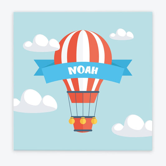 Türschild Kinderzimmer Heissluftballon türkis