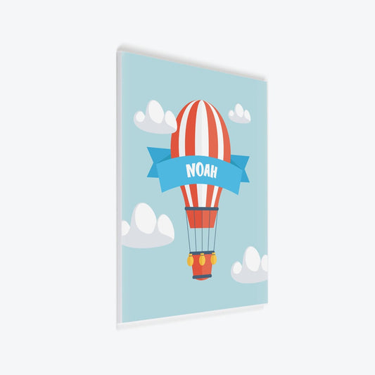 Türschild Kinderzimmer Heissluftballon türkis