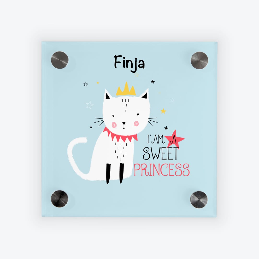 Türschild Kinderzimmer Katze mit Krone