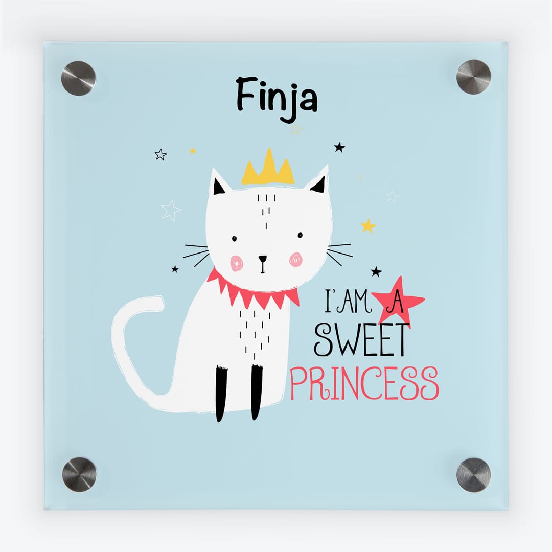Türschild Kinderzimmer Katze mit Krone