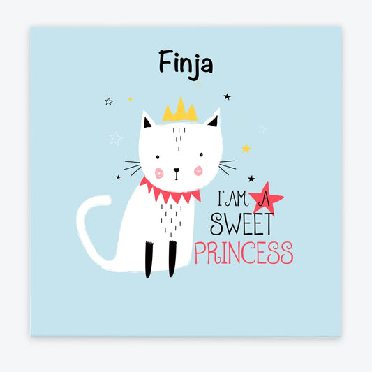 Türschild Kinderzimmer Katze mit Krone