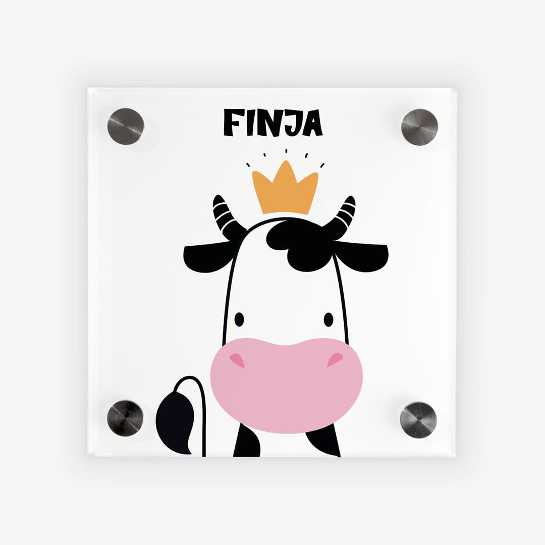 Türschild Kinderzimmer Kuh mit Krone