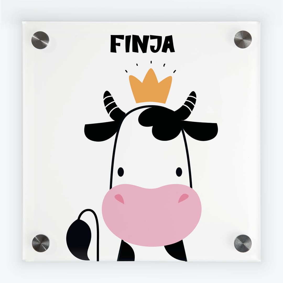 Türschild Kinderzimmer Kuh mit Krone