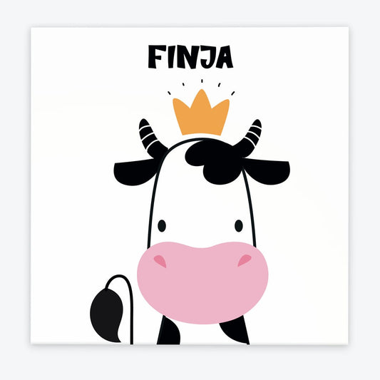 Türschild Kinderzimmer Kuh mit Krone