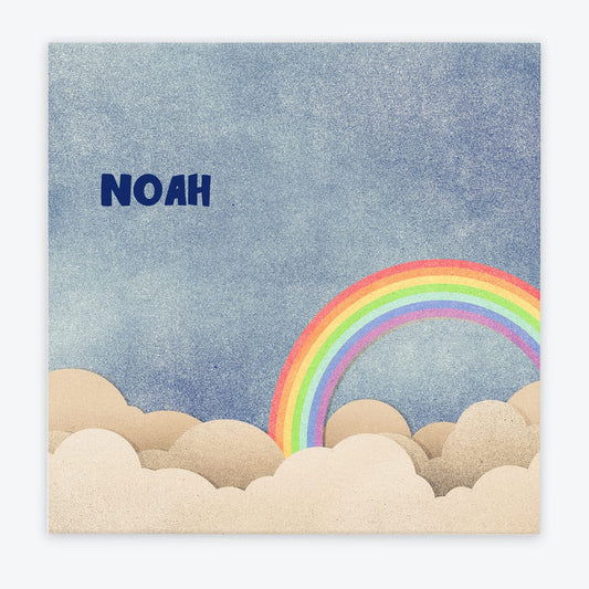 Türschild Kinderzimmer Regenbogen blau-braun