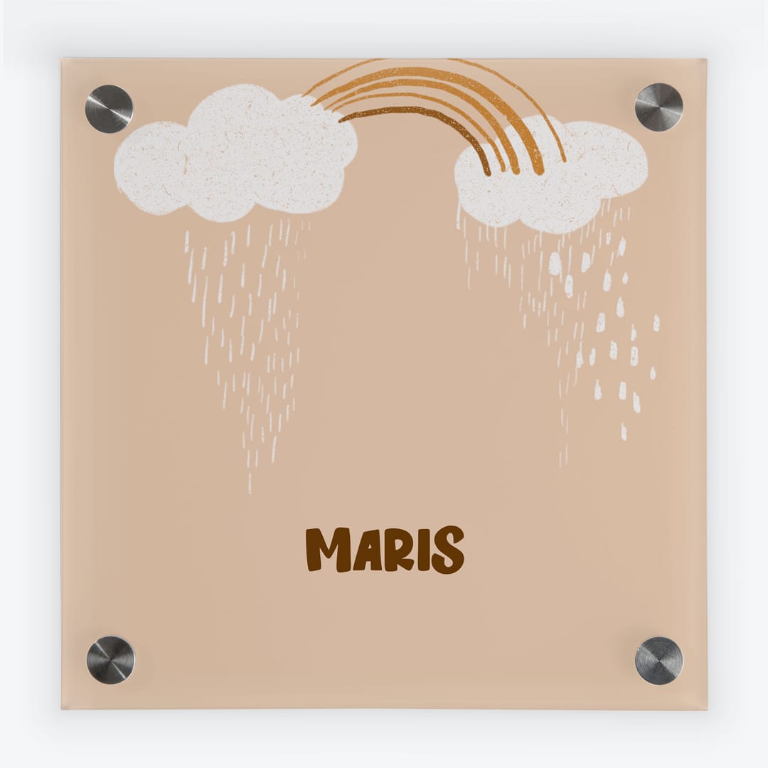 Türschild Kinderzimmer Regenbogen braun