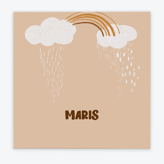 Türschild Kinderzimmer Regenbogen braun