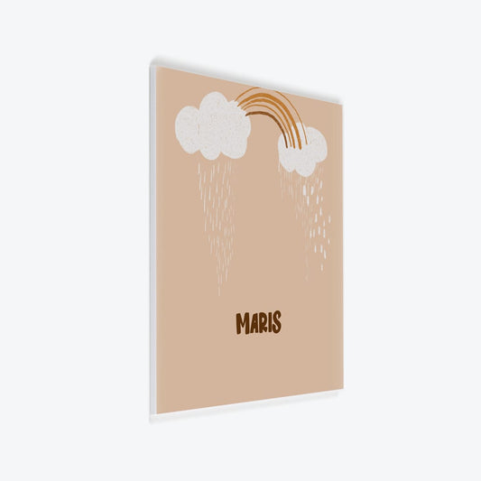 Türschild Kinderzimmer Regenbogen braun