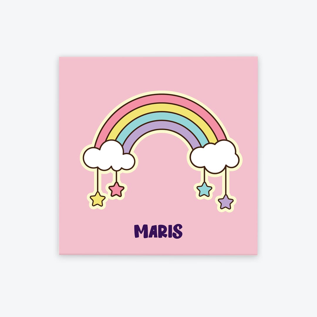 Türschild Kinderzimmer Regenbogen rosa