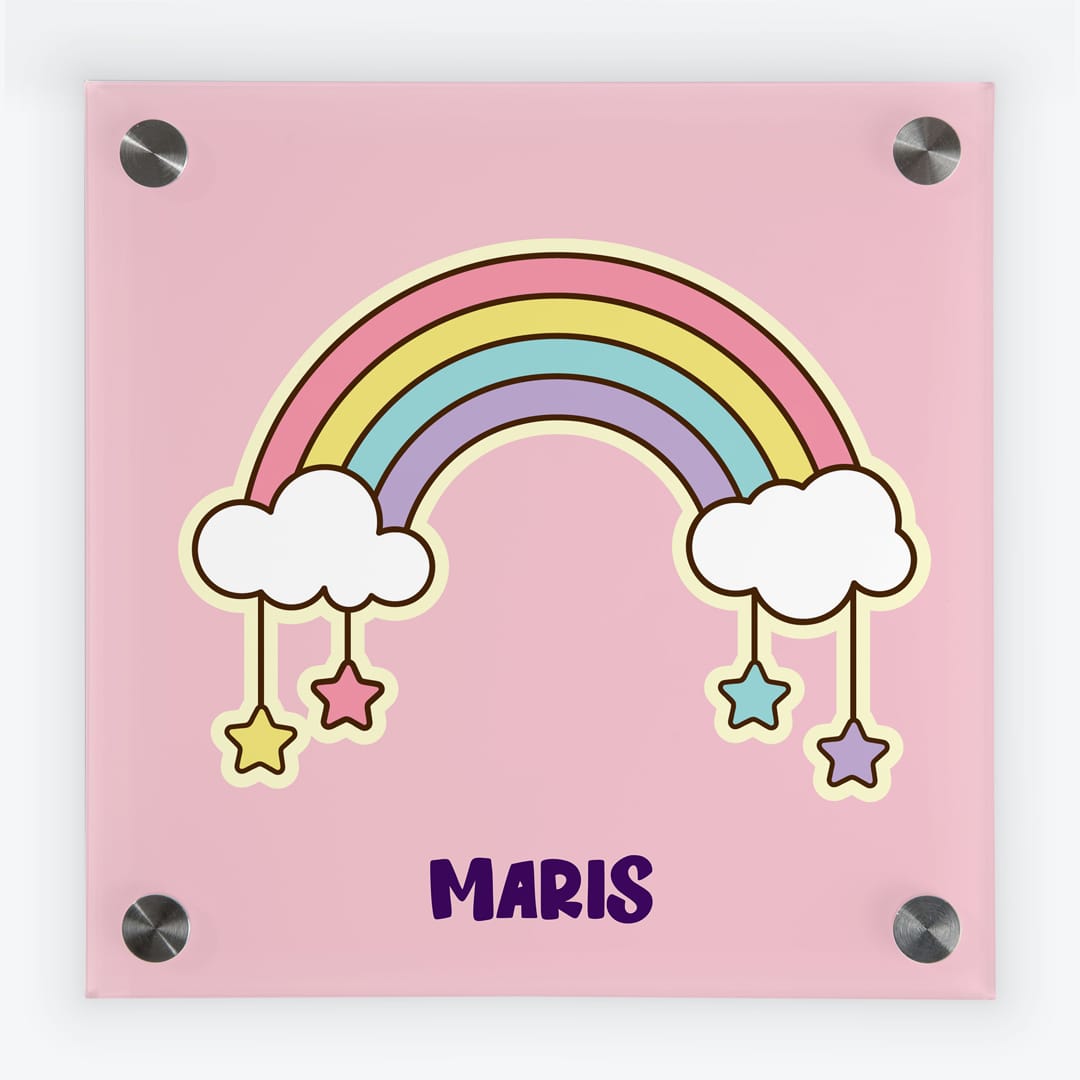 Türschild Kinderzimmer Regenbogen rosa
