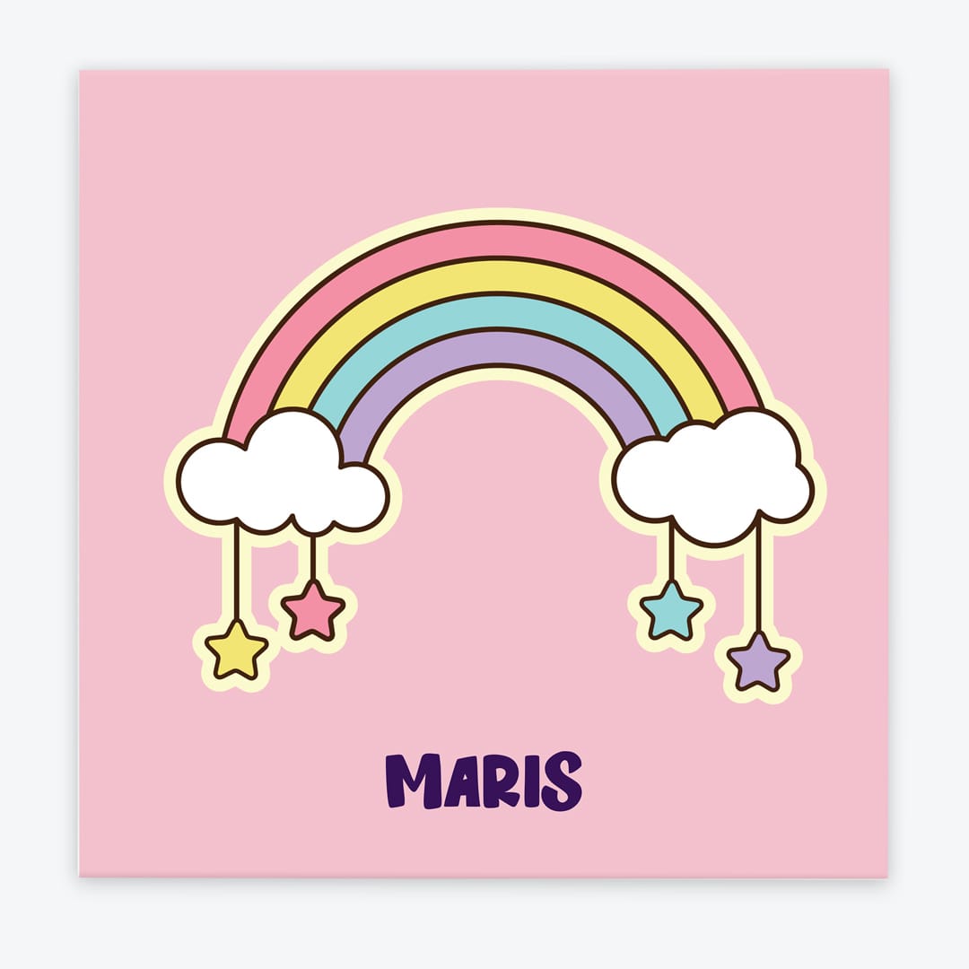 Türschild Kinderzimmer Regenbogen rosa