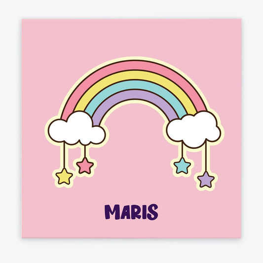 Türschild Kinderzimmer Regenbogen rosa