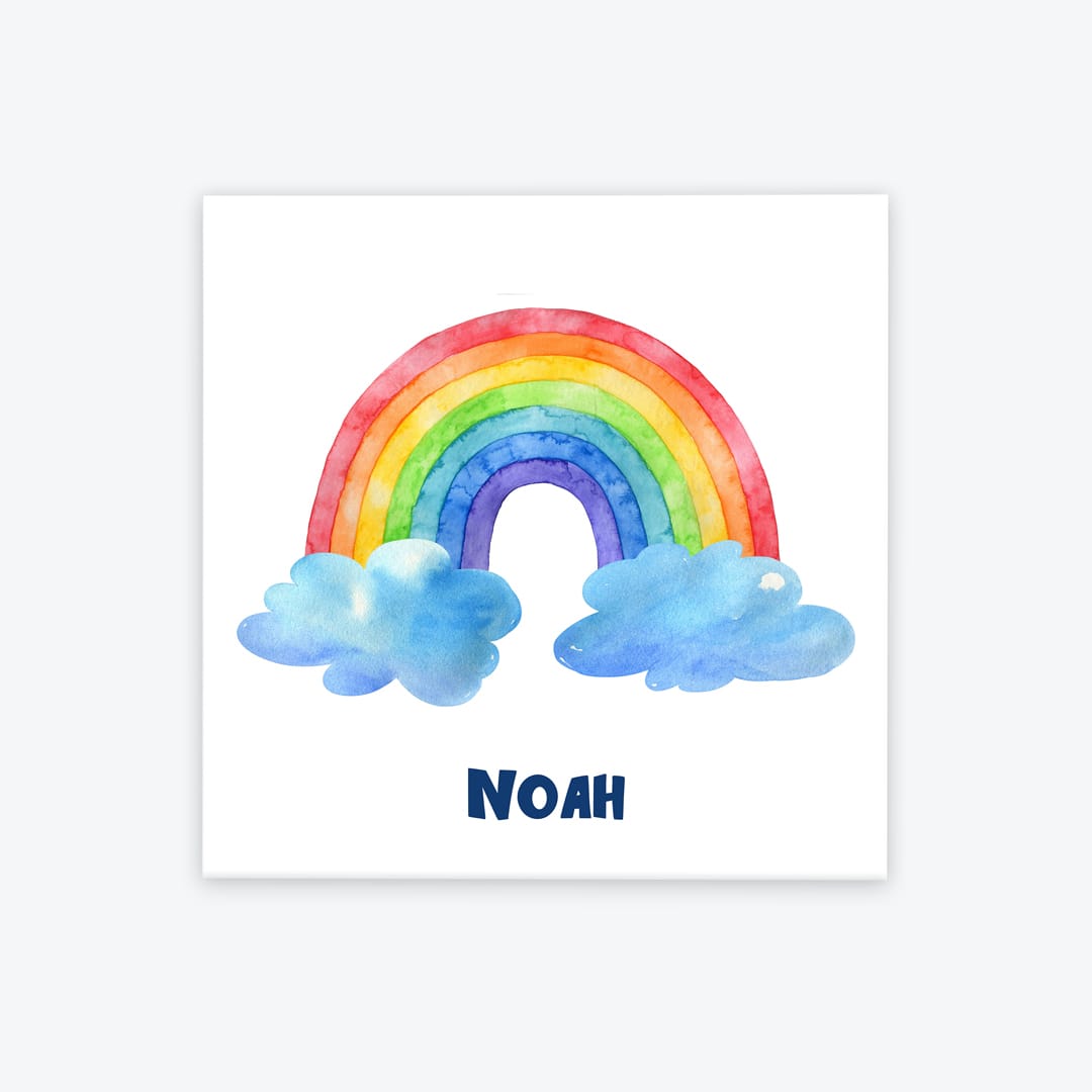 Türschild Kinderzimmer Regenbogen weiss