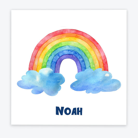 Türschild Kinderzimmer Regenbogen weiss