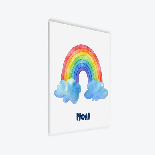 Türschild Kinderzimmer Regenbogen weiss