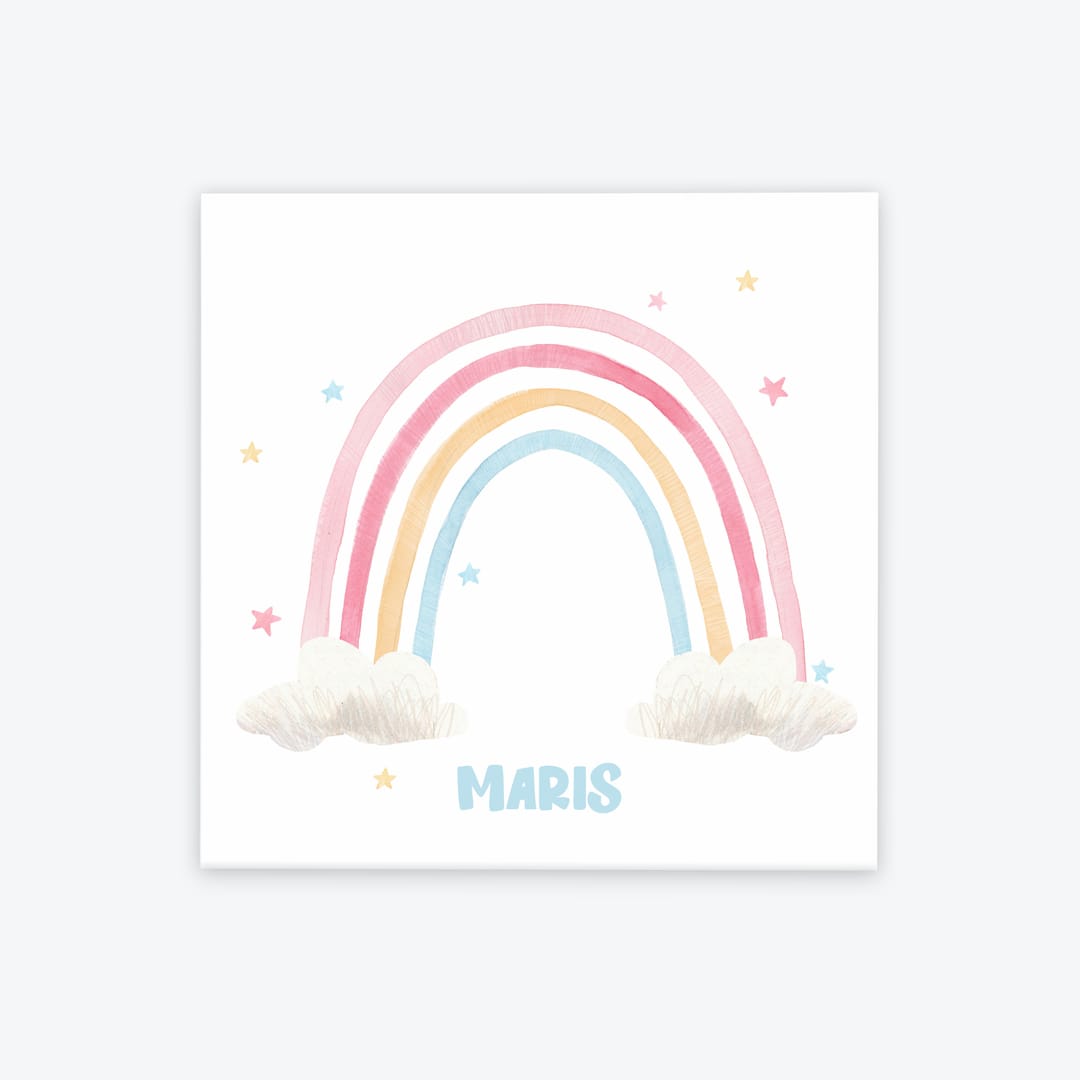 Türschild Kinderzimmer Regenbogen weiss-mit-Sternen