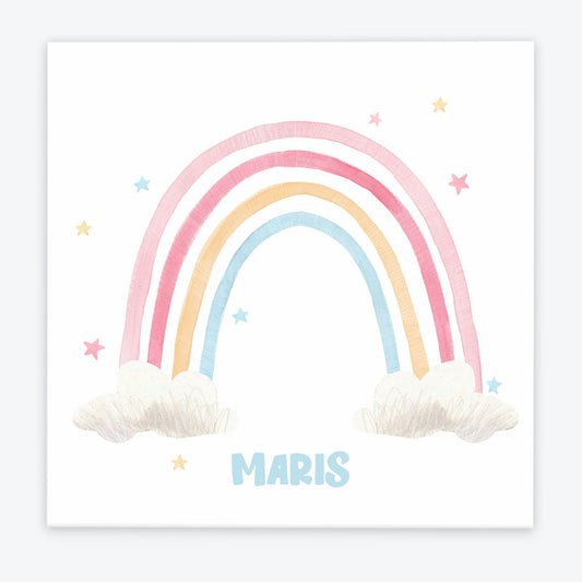 Türschild Kinderzimmer Regenbogen weiss-mit-Sternen