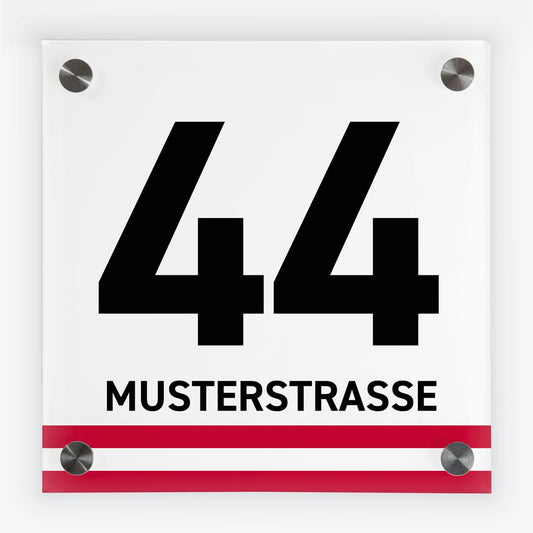 Türschild Banderole rot-weiss-rot | Design 1