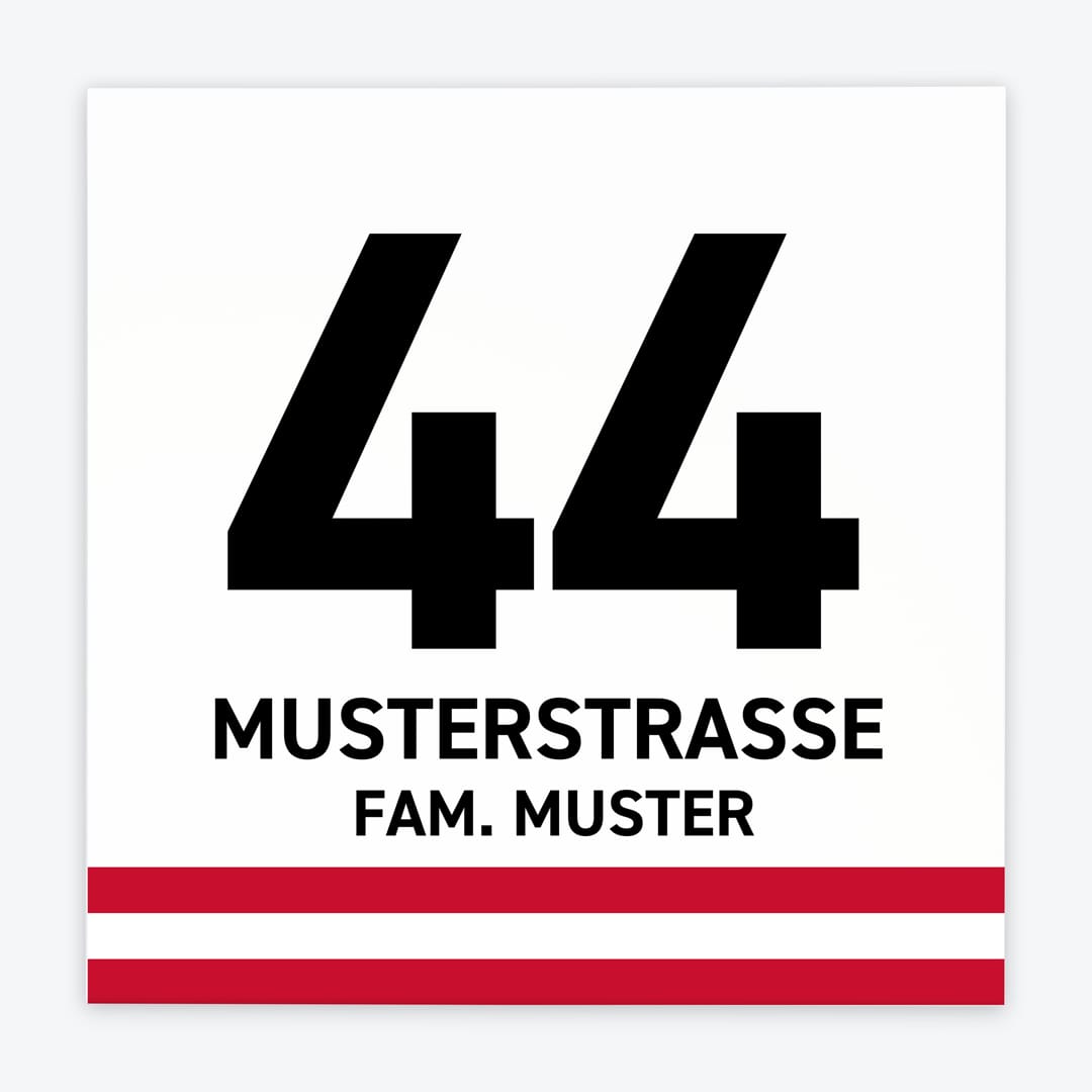 Türschild Banderole rot-weiss-rot | Design 1