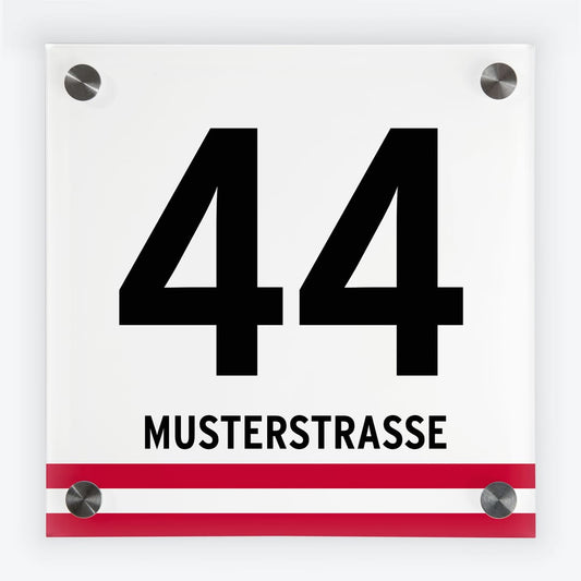 Türschild Banderole rot-weiss-rot | Design 2