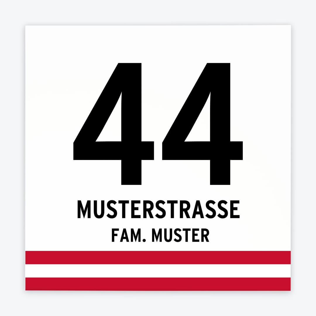Türschild Banderole rot-weiss-rot | Design 2