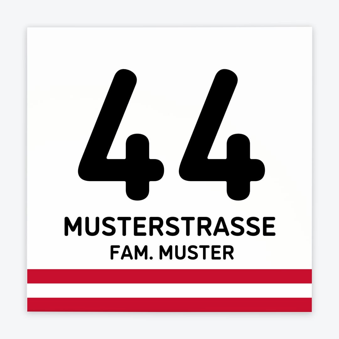 Türschild Banderole rot-weiss-rot | Design 3